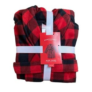 Wondershop kids robe red buffalo check 4